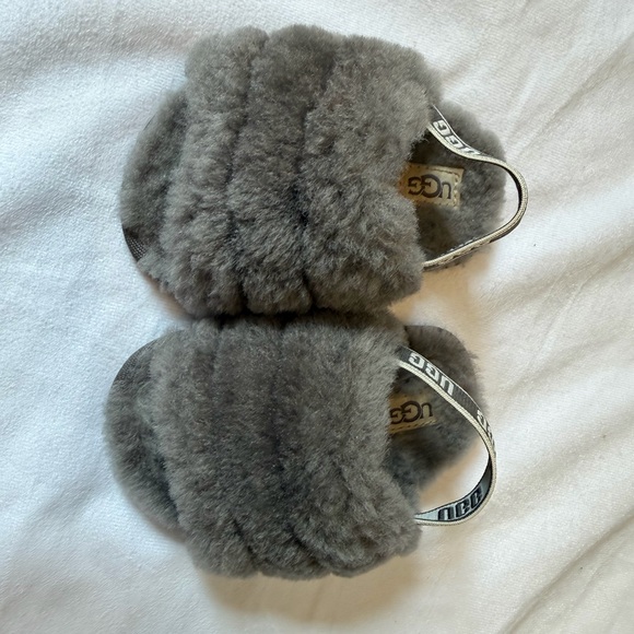 UGG Toddler Fluff Yea Gray Slide Slippers - Picture 1 of 7